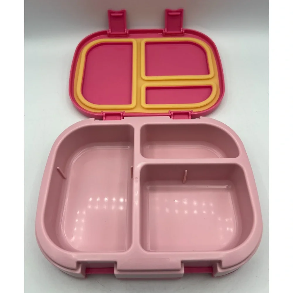 Little Bliss Kids Pink Bento Lunch Box 3 Compartment Giraffe Food Container